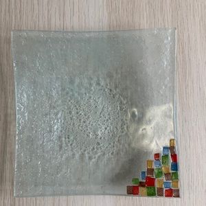 Glass dish roughly 6x6